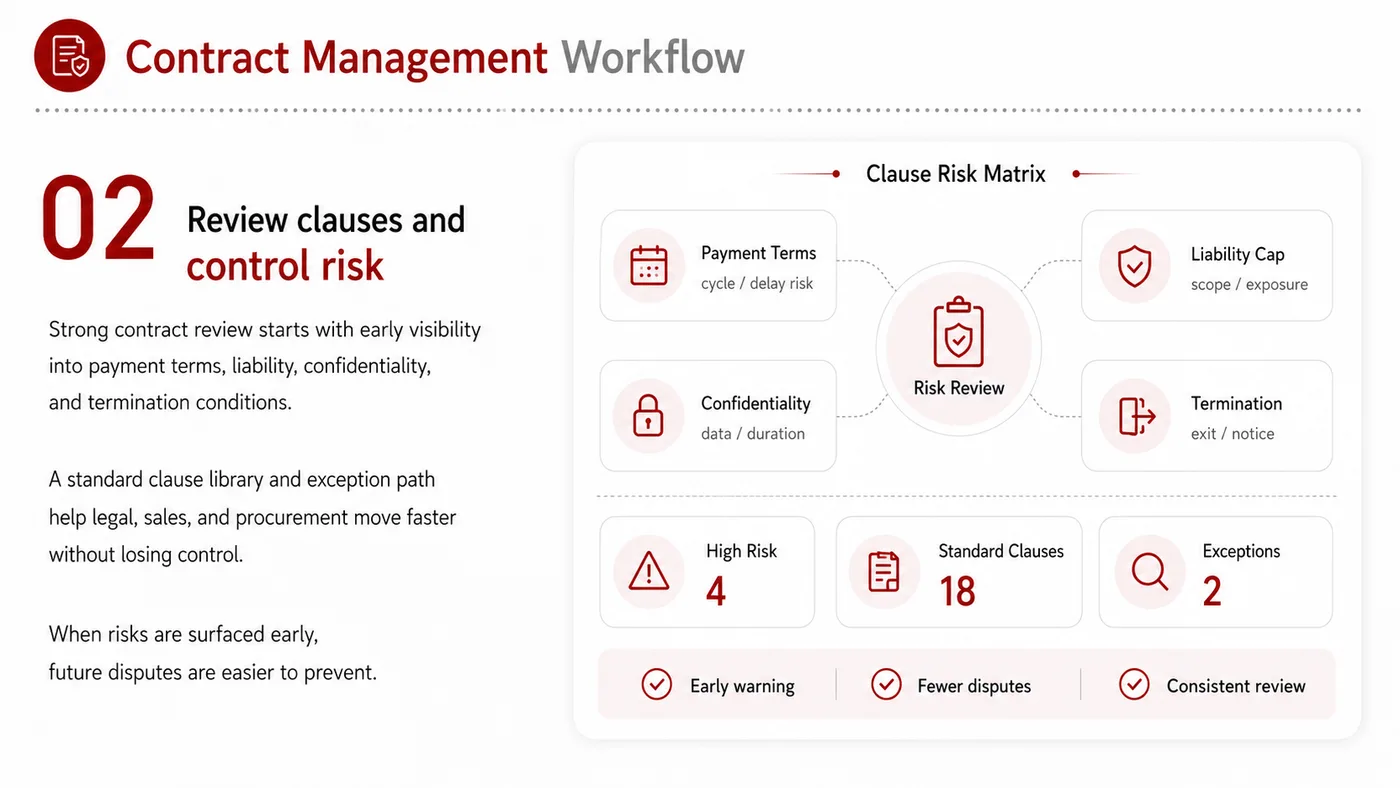 Influencer Contract Management service card, page 2: Influencer Contract Management focuses on North America creator and community collaboration through screening, briefs,...