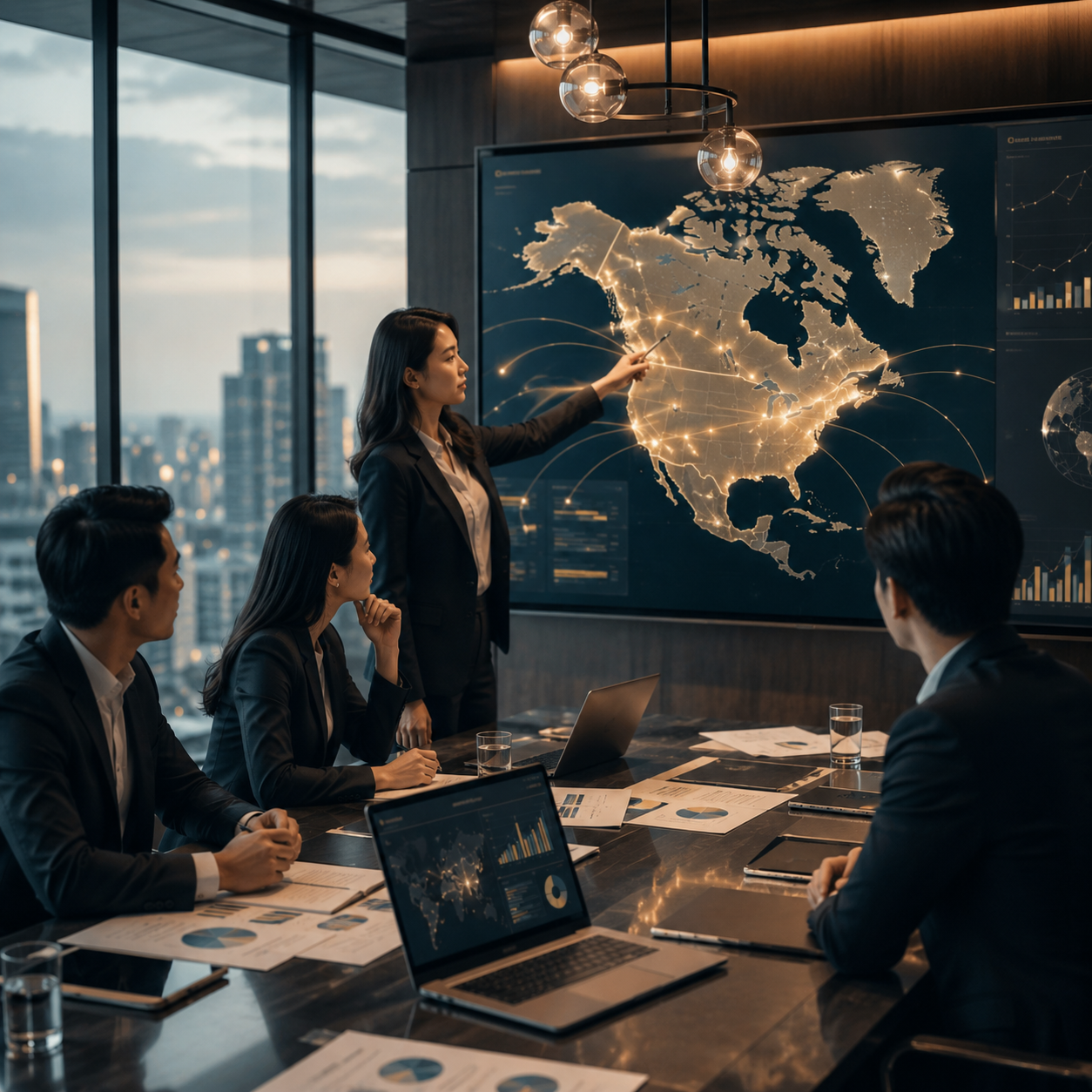 Coverage: USA and Canada service card, page 1: Explain USA and Canada differences in channels, compliance, logistics, media and search to prioritize entry.