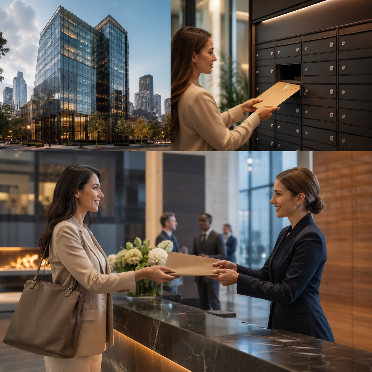 US Business Address service card, page 21: Plan company address, document receipt, platform applications and customer trust presentation.