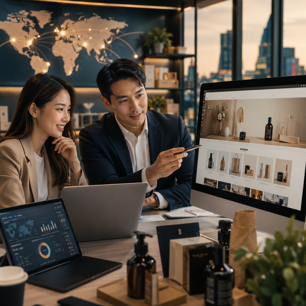 Amazon Store Setup service card, page 32: Amazon Store Setup focuses on platform setup, data preparation, listing optimization, ads, reviews and ongoing operatio...